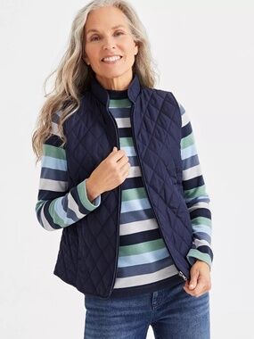 NEW Petite M Medium Style & Co blue Quilted Vest